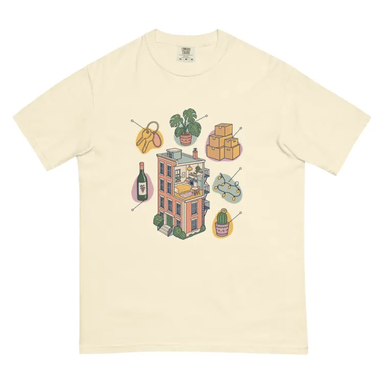 The Anatomy of an Apartment Housewarming Tee in Ivory.