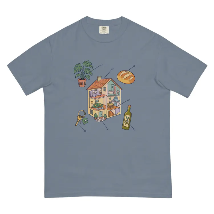 The Anatomy of a Housewarming Tee in Blue Jean.