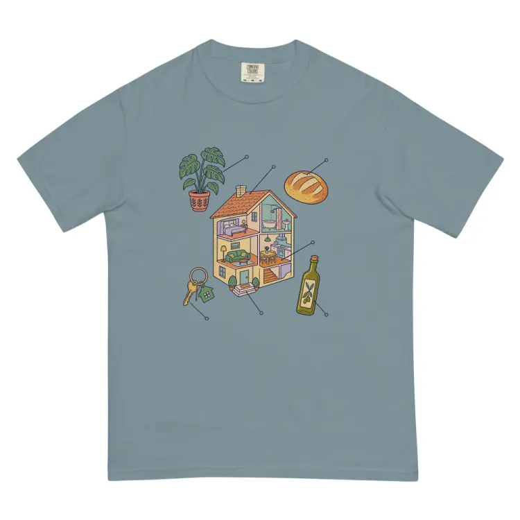 The Anatomy of a Housewarming Tee in Ice Blue.