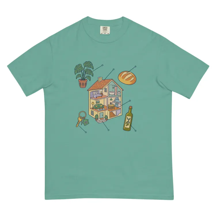 The Anatomy of a Housewarming Tee in Seafoam.