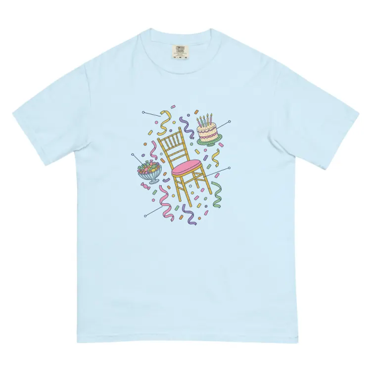 The Anatomy of a Mitzvah Party Tee in Chambray.