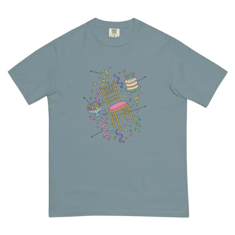 The Anatomy of a Mitzvah Party Tee in Ice Blue.