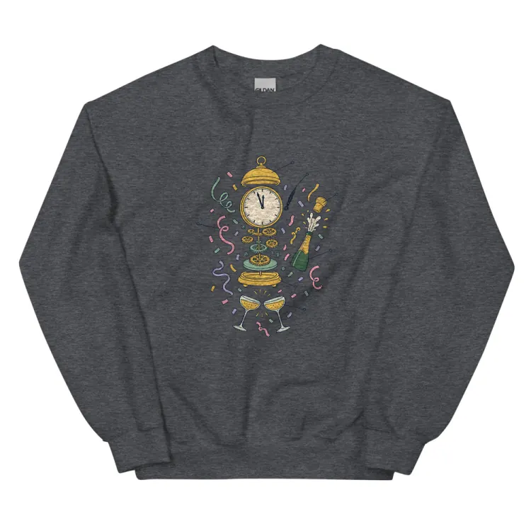The Anatomy of New Year's Eve Crewneck in Dark Heather.