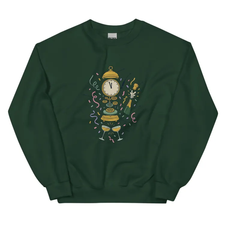 The Anatomy of New Year's Eve Crewneck in Forest Green.