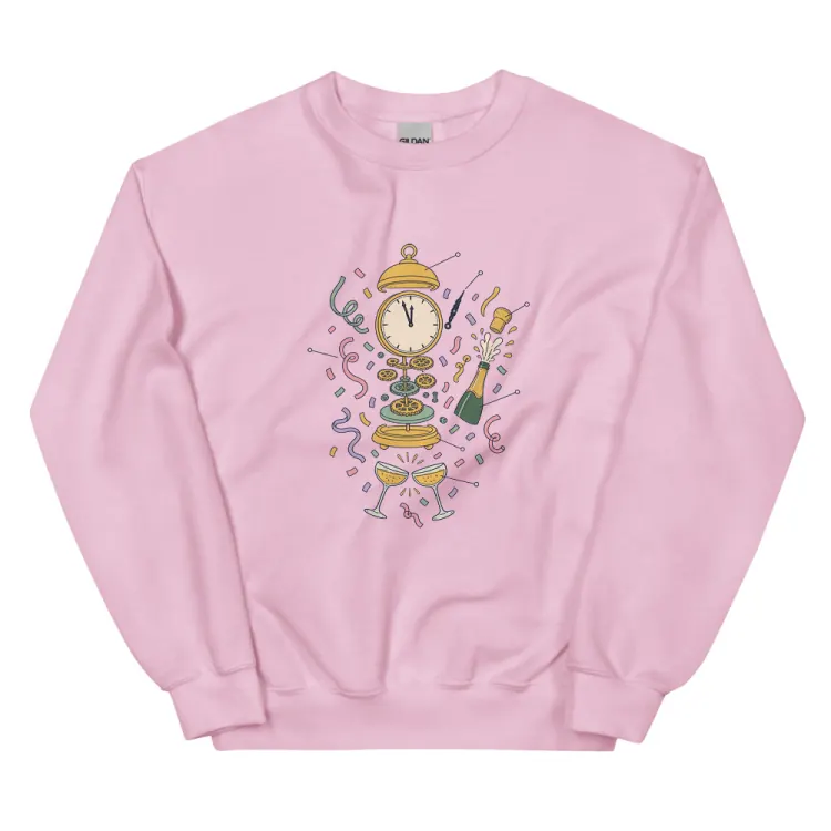The Anatomy of New Year's Eve Crewneck in Light Pink.