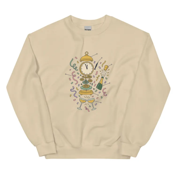 The Anatomy of New Year's Eve Crewneck in Sand.