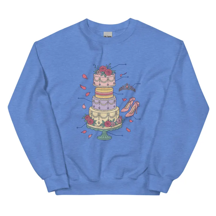 The Anatomy of a Quinceañera Crewneck in Heather Deep Royal.