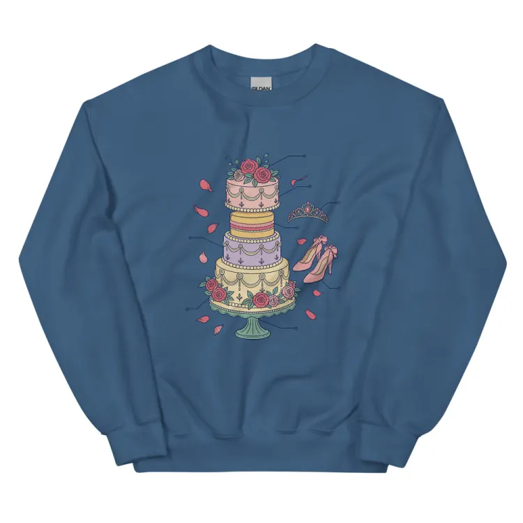 The Anatomy of a Quinceañera Crewneck in Indigo Blue.