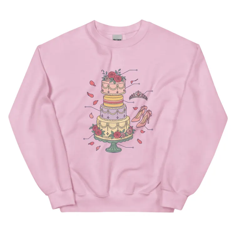 The Anatomy of a Quinceañera Crewneck in Light Pink.