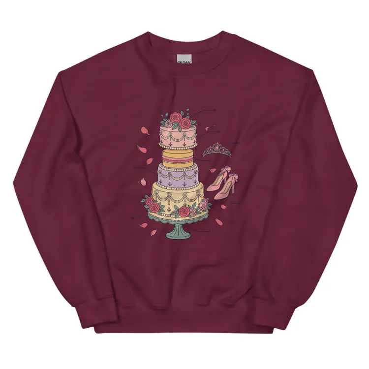 The Anatomy of a Quinceañera Crewneck in Maroon.