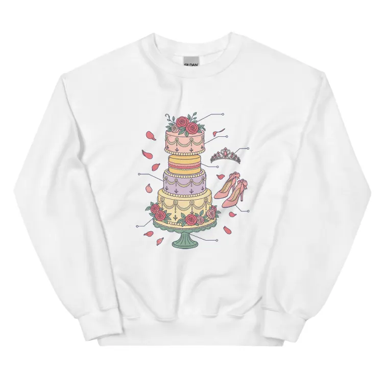 The Anatomy of a Quinceañera Crewneck in White.