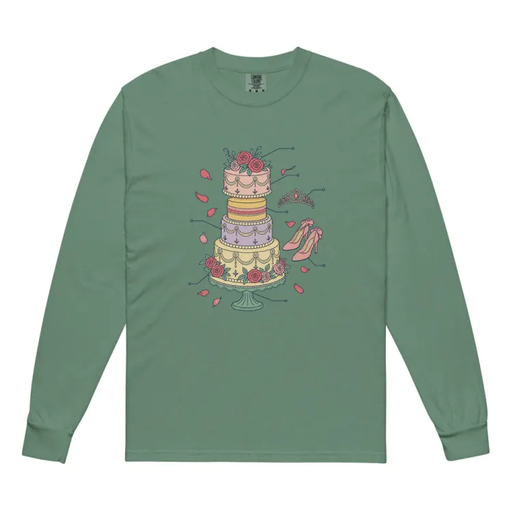 The Anatomy of a Quinceañera Long Sleeve in Light Green.