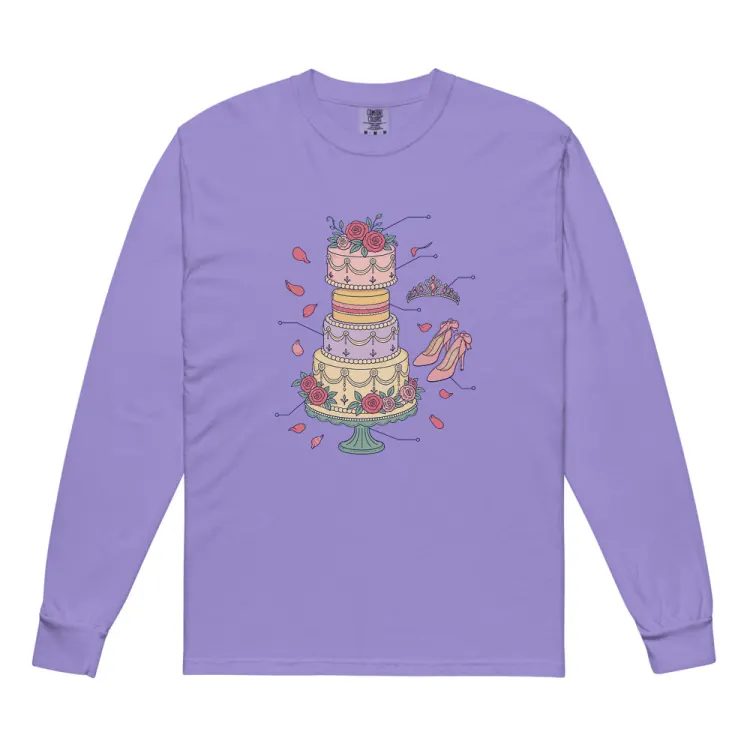 The Anatomy of a Quinceañera Long Sleeve in Violet.