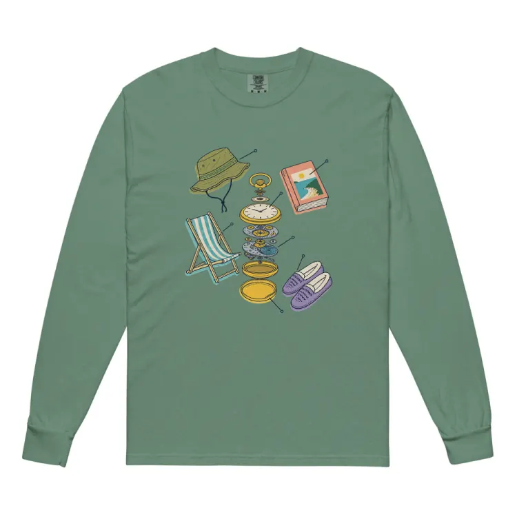 The Anatomy of a Retirement Long Sleeve in Light Green.
