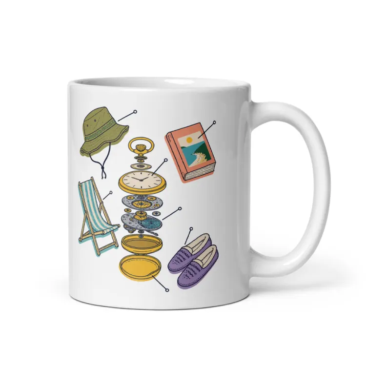 The Anatomy of a Retirement Mug in White.