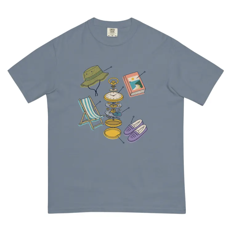 The Anatomy of a Retirement Tee in Blue Jean.