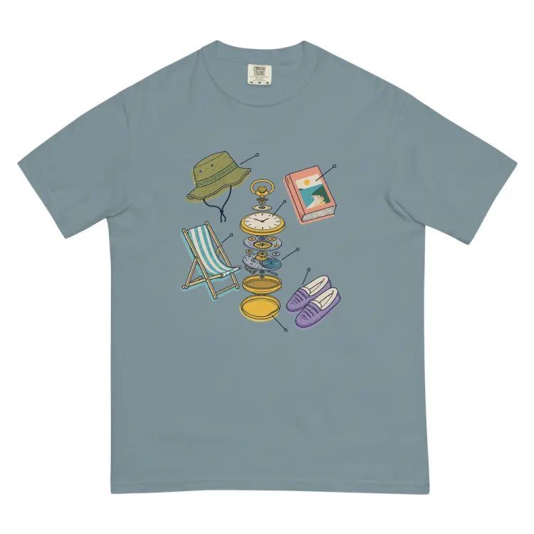 The Anatomy of a Retirement Tee in Ice Blue.