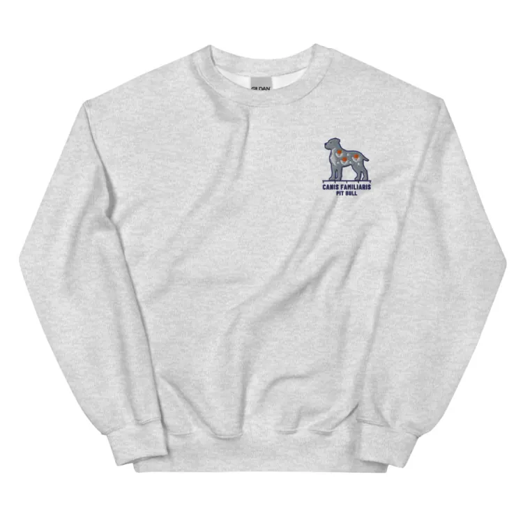 The Pit Bull Embroidered Crewneck in Ash.
