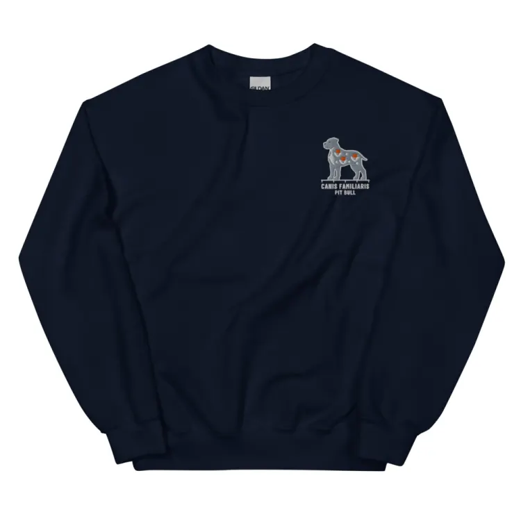 The Pit Bull Embroidered Crewneck in Navy.