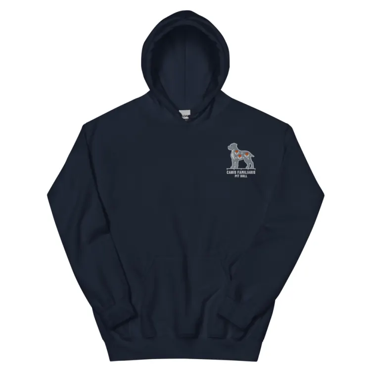 The Pit Bull Embroidered Hoodie in Navy.