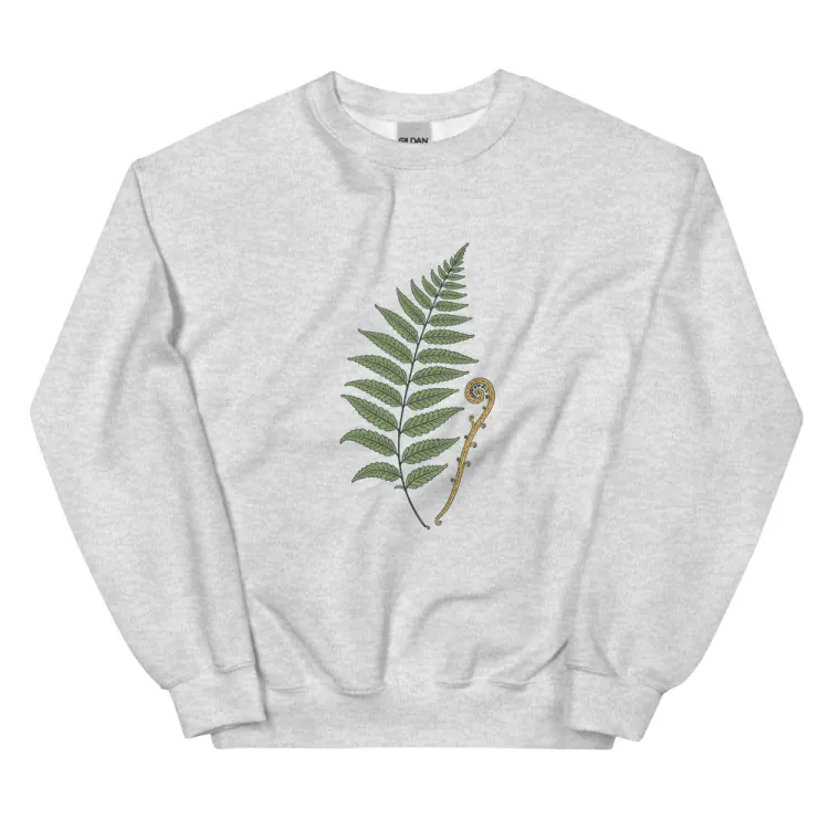 The Pressed Fern Crewneck in Ash.