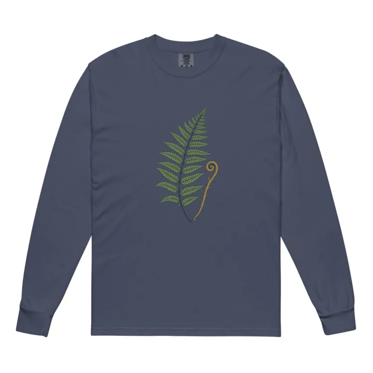The Pressed Fern Long Sleeve in Navy.
