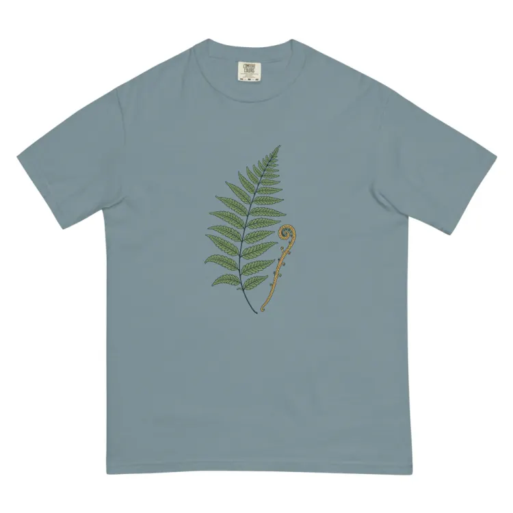 The Pressed Fern Tee in Ice Blue.
