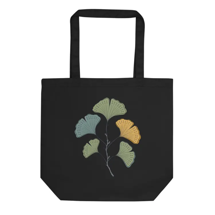 The Pressed Ginkgo Tote in Black.