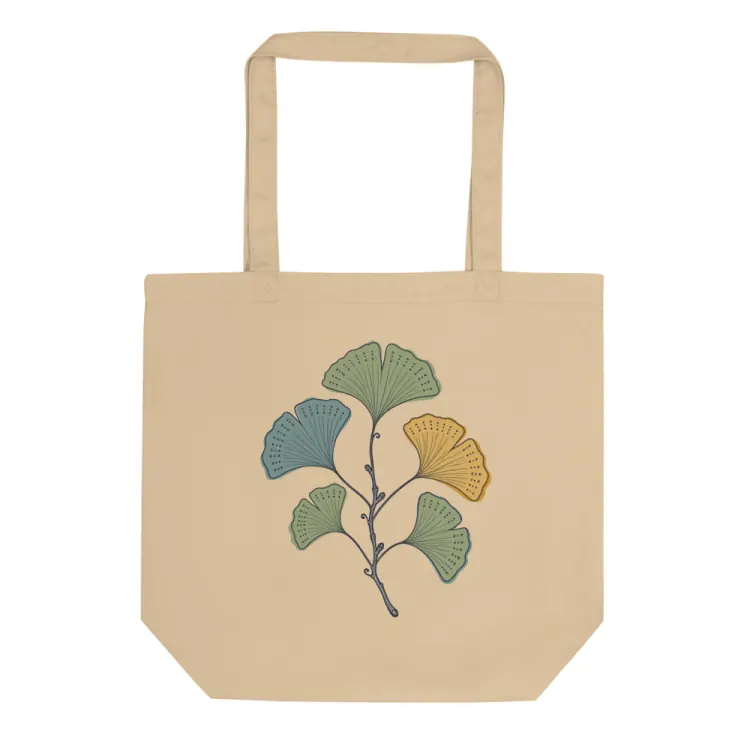 The Pressed Ginkgo Tote in Oyster.