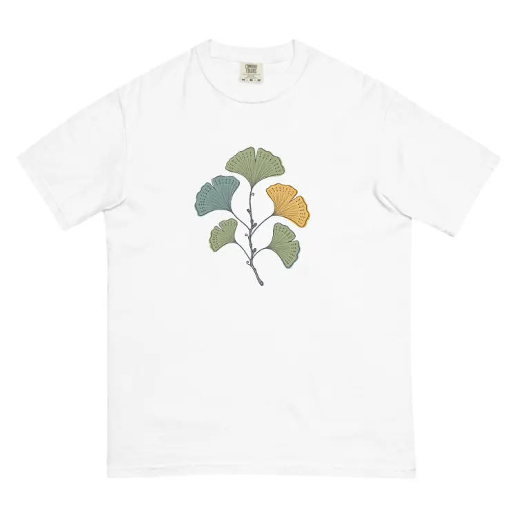 The Pressed Ginkgo Tee in White.