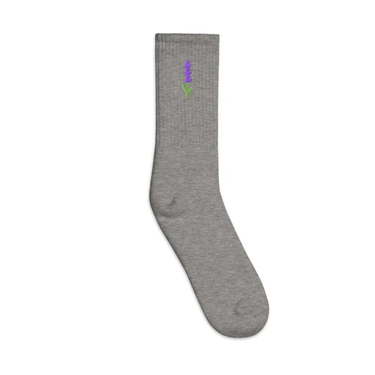 The Pressed Lavender Socks in Heather Grey.