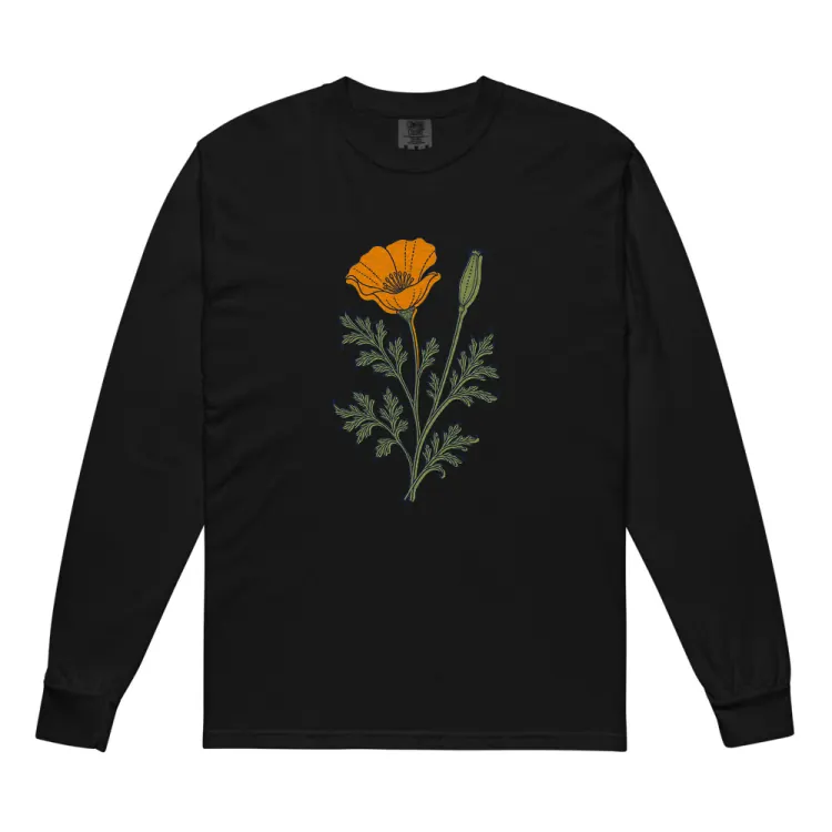 The Pressed Poppy Long Sleeve in Black.