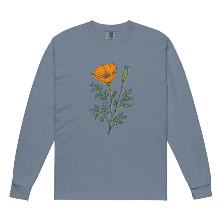 The Pressed Poppy Long Sleeve in Blue Jean.