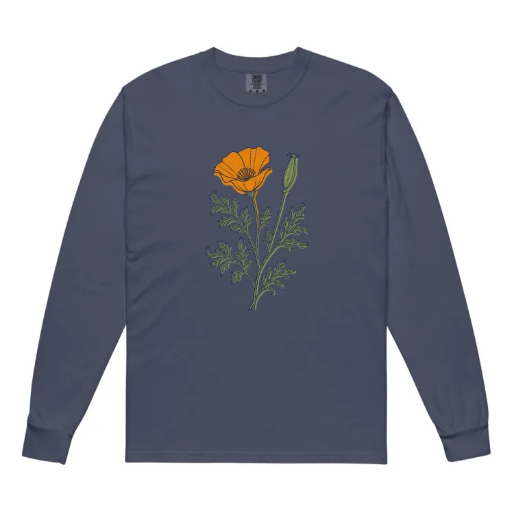 The Pressed Poppy Long Sleeve in Navy.