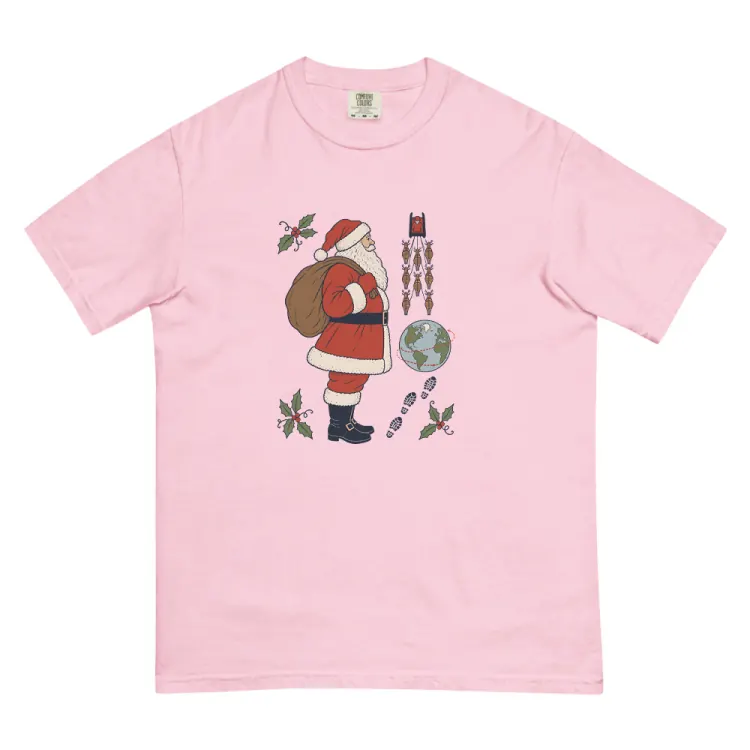 The Santa Field Guide Tee in Blossom.