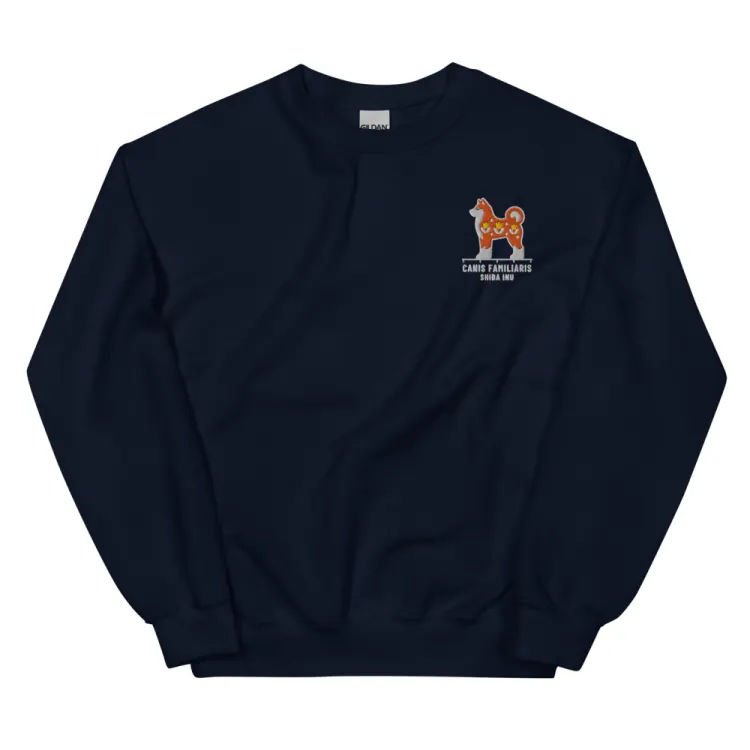 The Shiba Inu Embroidered Crewneck in Navy.