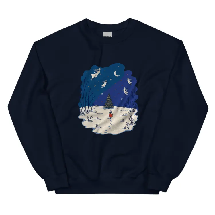 The The Lit Tree Crewneck in Navy.