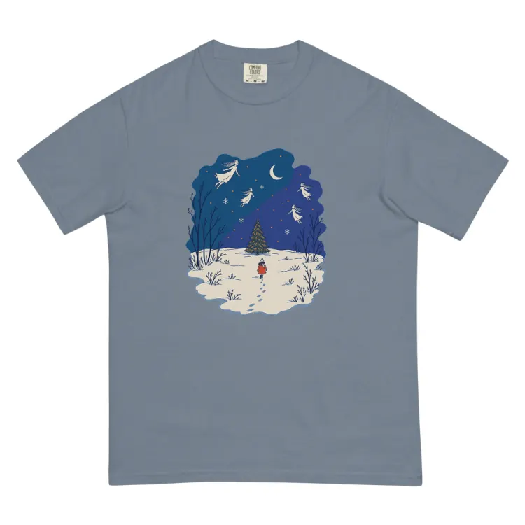 The The Lit Tree Tee in Blue Jean.
