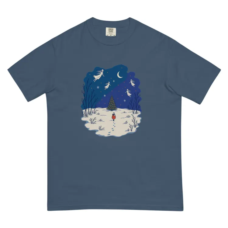 The The Lit Tree Tee in Midnight.
