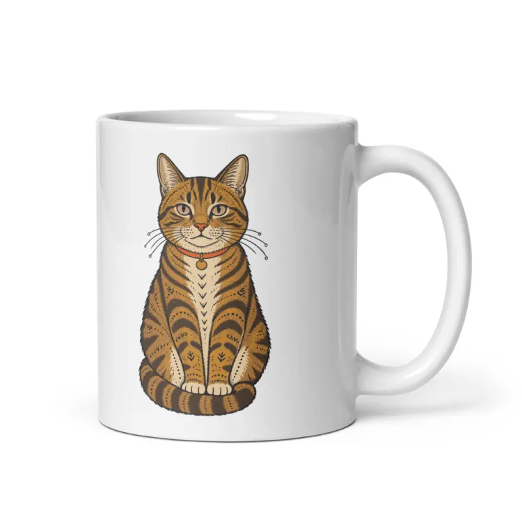 The Tabby Cat Mug in White.