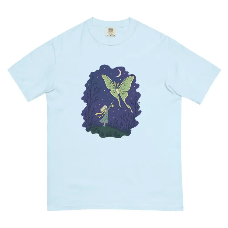The The Moth Keeper Tee in Chambray.