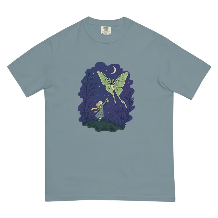 The The Moth Keeper Tee in Ice Blue.
