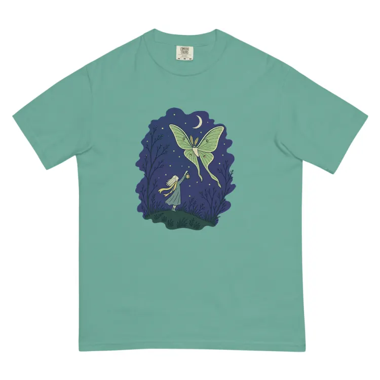 The The Moth Keeper Tee in Seafoam.