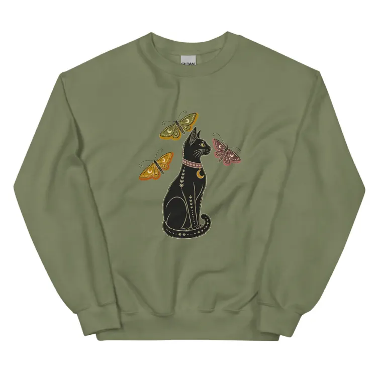 The The Familiar Crewneck in Military Green.