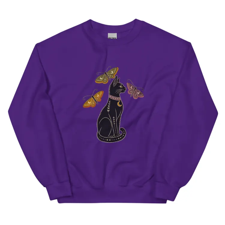 The The Familiar Crewneck in Purple.