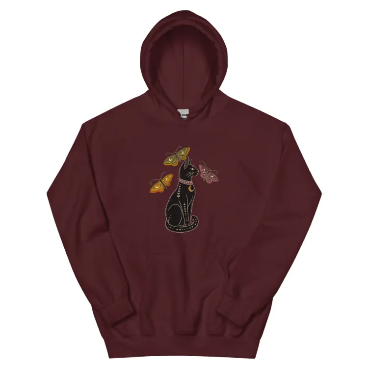 The The Familiar Hoodie in Maroon.