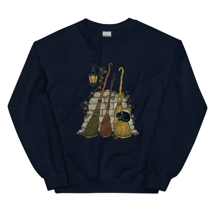 The Broom Parking Crewneck in Navy.