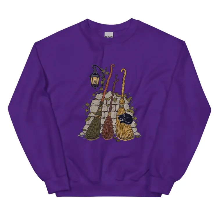 The Broom Parking Crewneck in Purple.