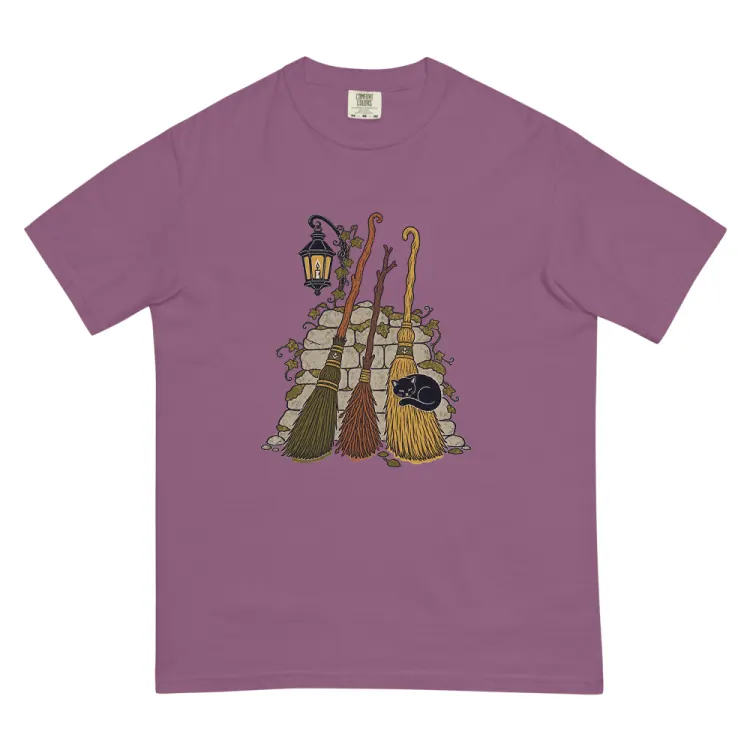 The Broom Parking Tee in Berry.