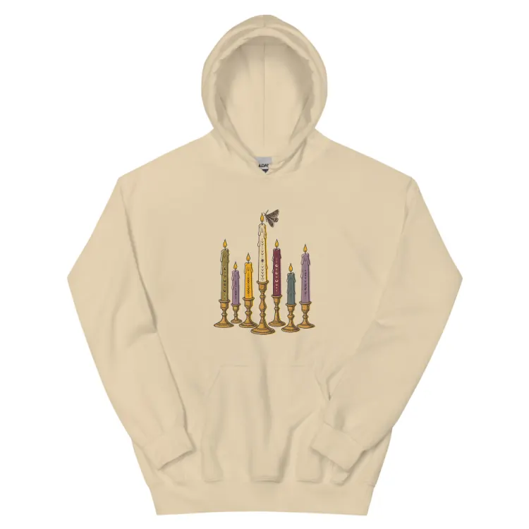 The Seven Candles Hoodie in Sand.